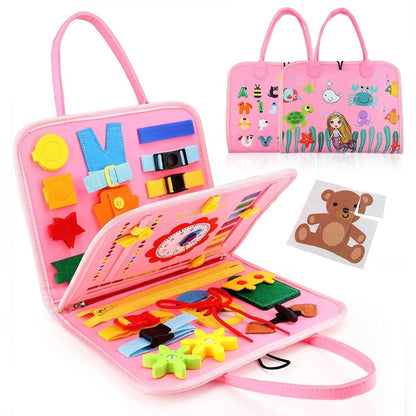 Montessori Sensory Board Wool 15 Activities