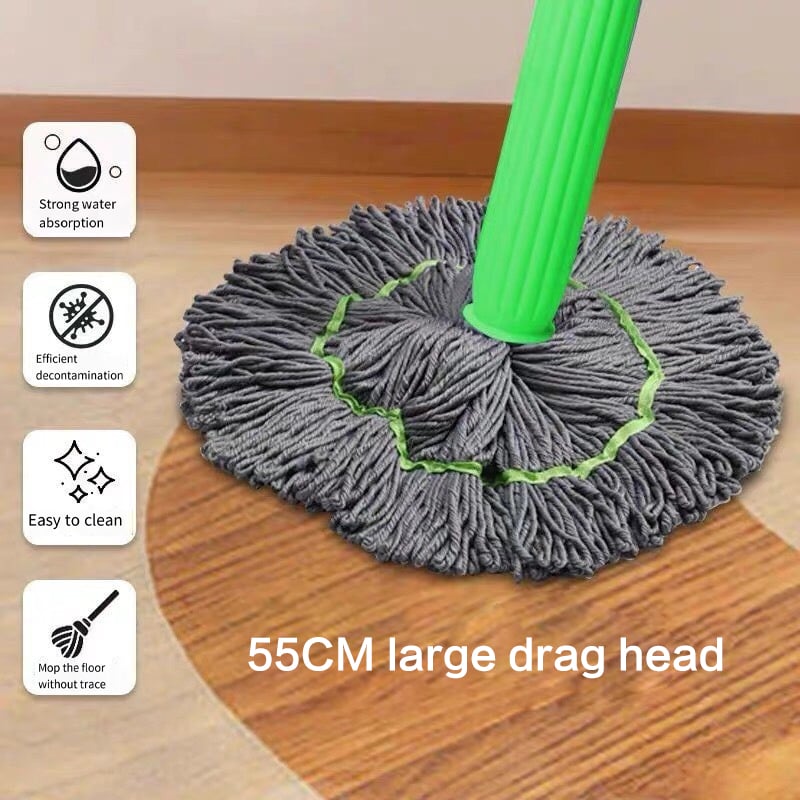 Mop Head Self-Wringing Ultra-Fine Microfiber 360 Degree Rotating Base