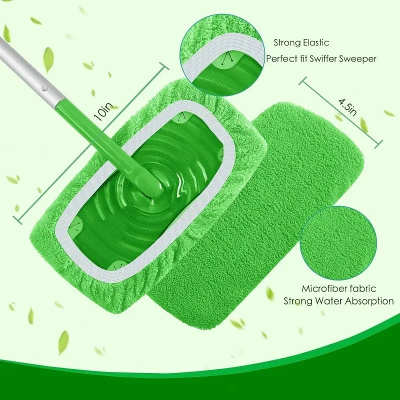 Mop Pads Dense Microfiber High Absorption Set of 6