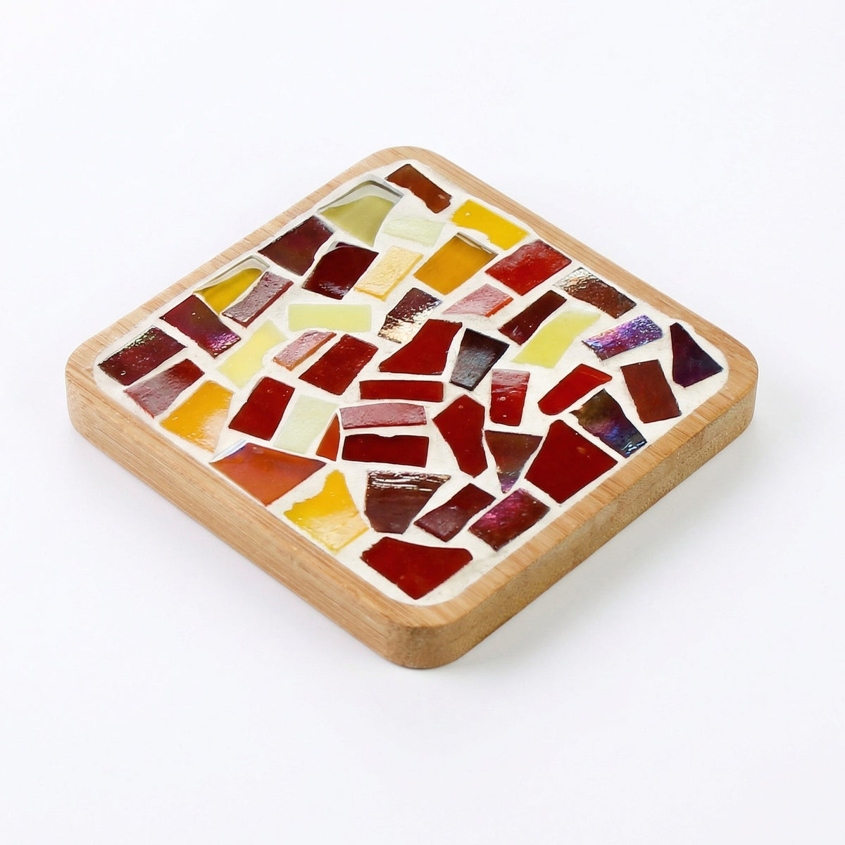 Mosaic Coaster Kit Wooden Bases & Colorful Tiles