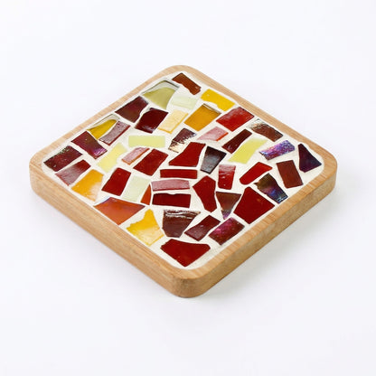 Mosaic Coaster Kit Wooden Bases & Colorful Tiles