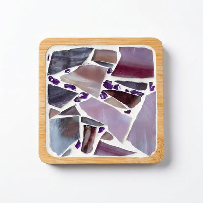 Mosaic Coaster Kit Wooden Bases & Colorful Tiles