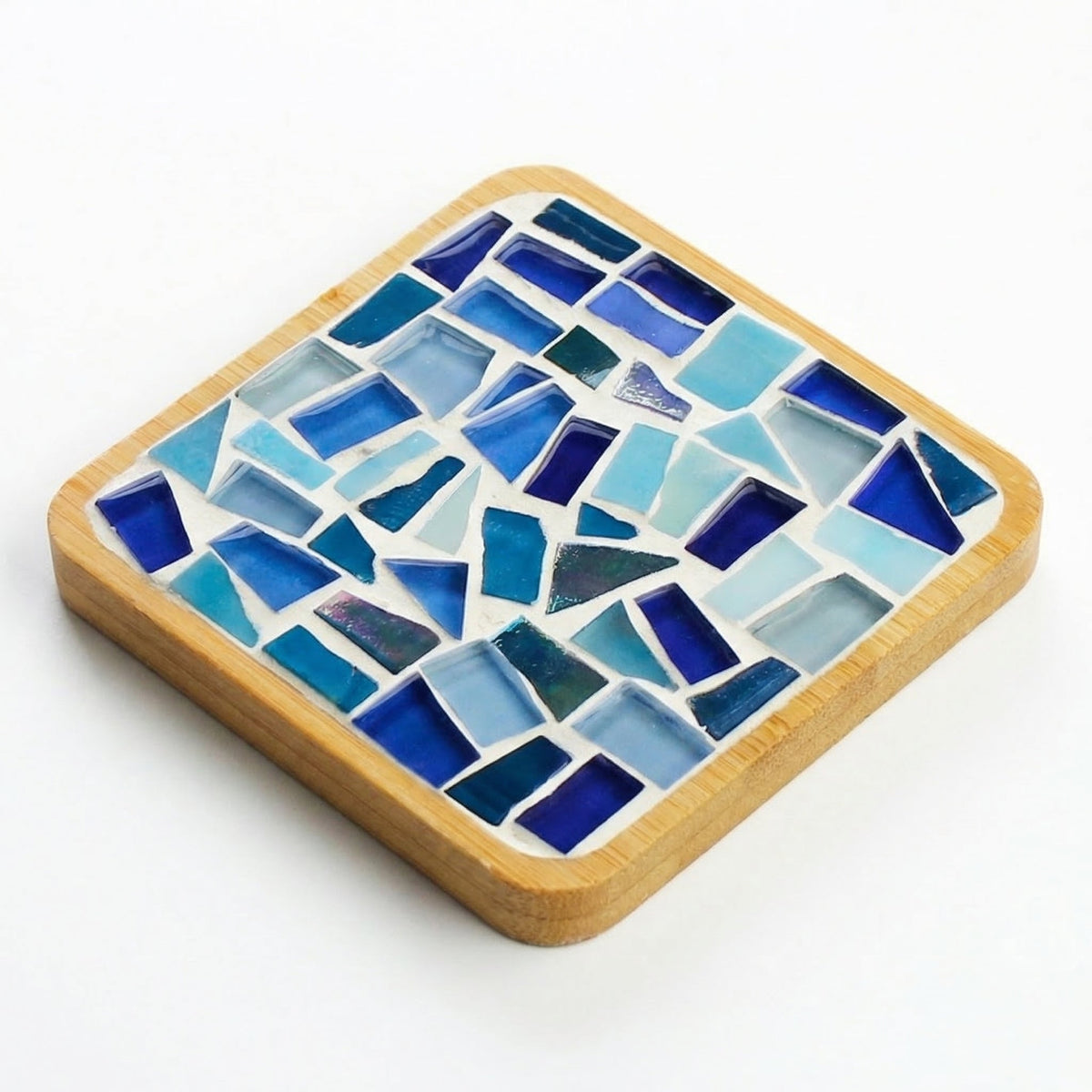 Mosaic Coaster Kit Wooden Bases & Colorful Tiles