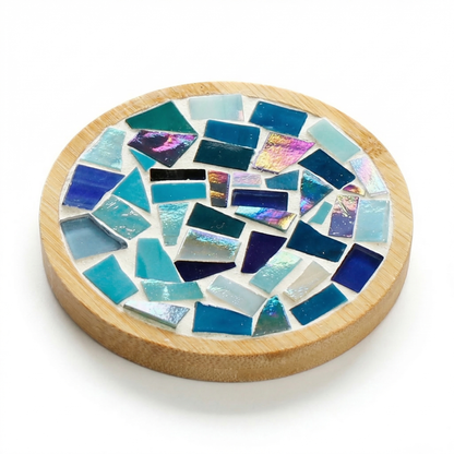 Mosaic Coaster Kit Wooden Bases & Colorful Tiles