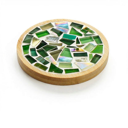 Mosaic Coaster Kit Wooden Bases & Colorful Tiles