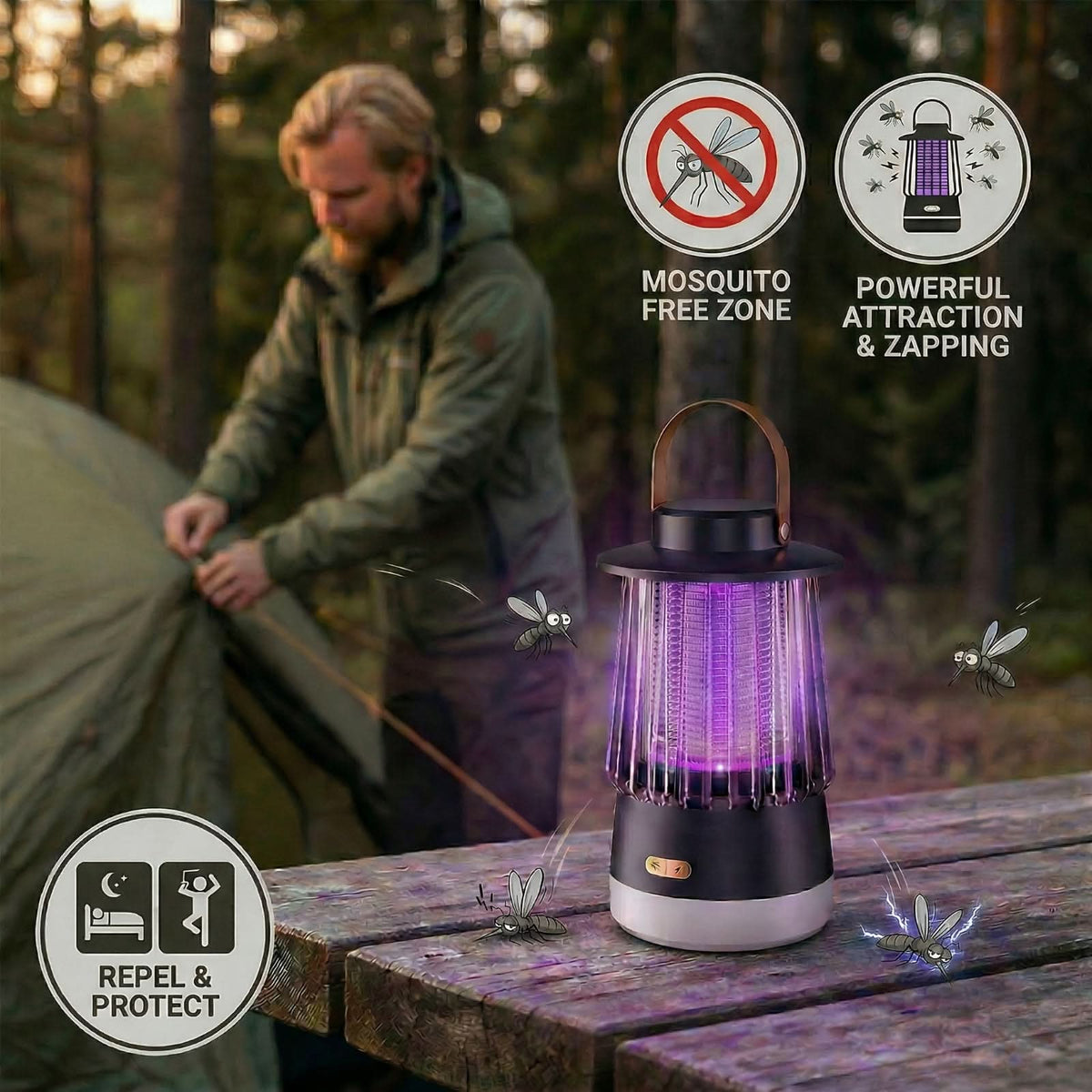 Mosquito Lamp USB Rechargeable Quiet 1500mAh