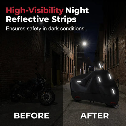 Motorcycle Cover Oxford Fabric Weather-Resistant Reflective Strips