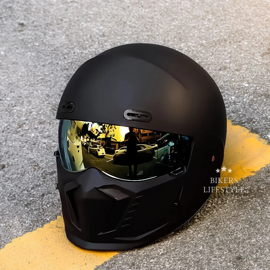 Motorcycle Helmet Retro Design Anti-Scratch UV-Protective Lens DOT ECE Certified