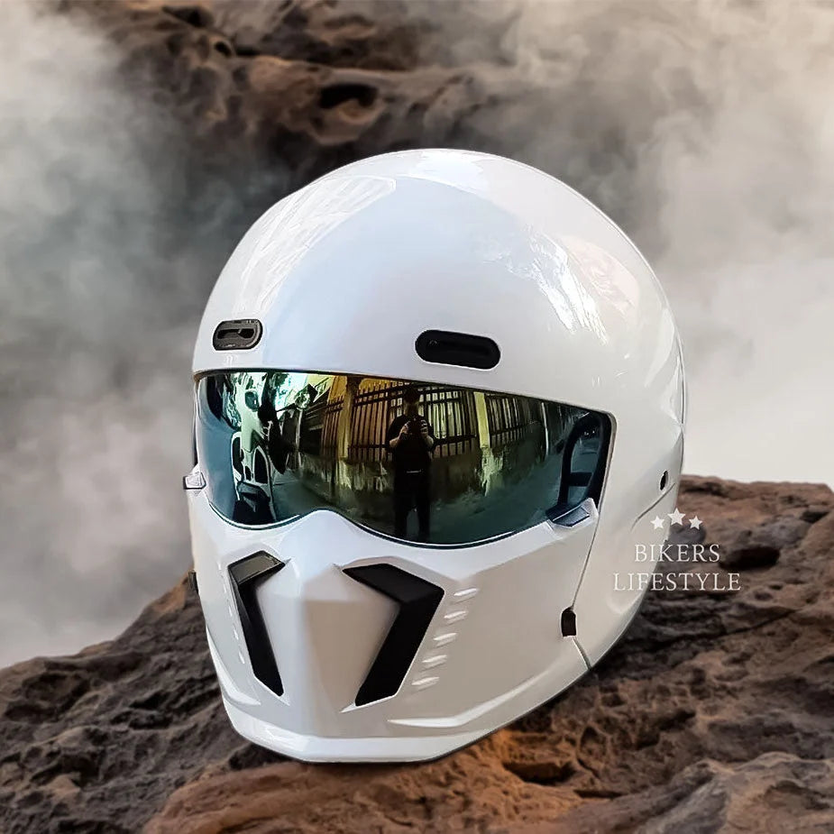 Motorcycle Helmet Retro Design Anti-Scratch UV-Protective Lens DOT ECE Certified