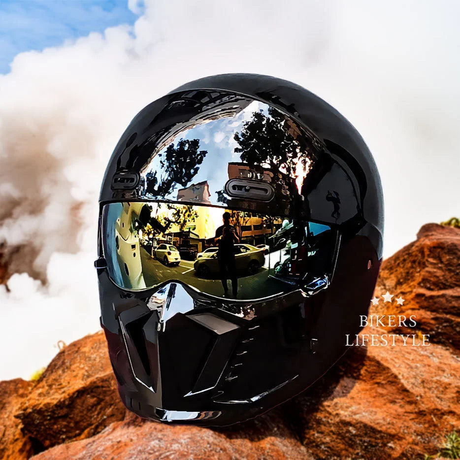 Motorcycle Helmet Retro Design Anti-Scratch UV-Protective Lens DOT ECE Certified