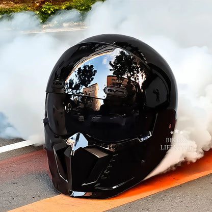 Motorcycle Helmet Retro Design Anti-Scratch UV-Protective Lens DOT ECE Certified