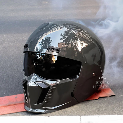 Motorcycle Helmet Retro Design Anti-Scratch UV-Protective Lens DOT ECE Certified