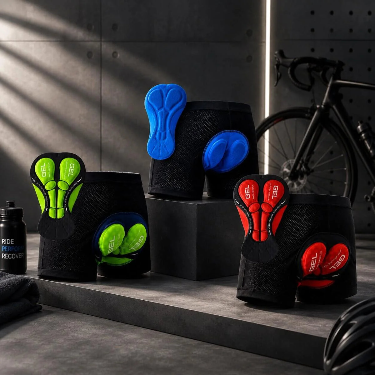 Motorcycle Riding Shorts Multi-Layer Gel Padding Breathable Low-Profile