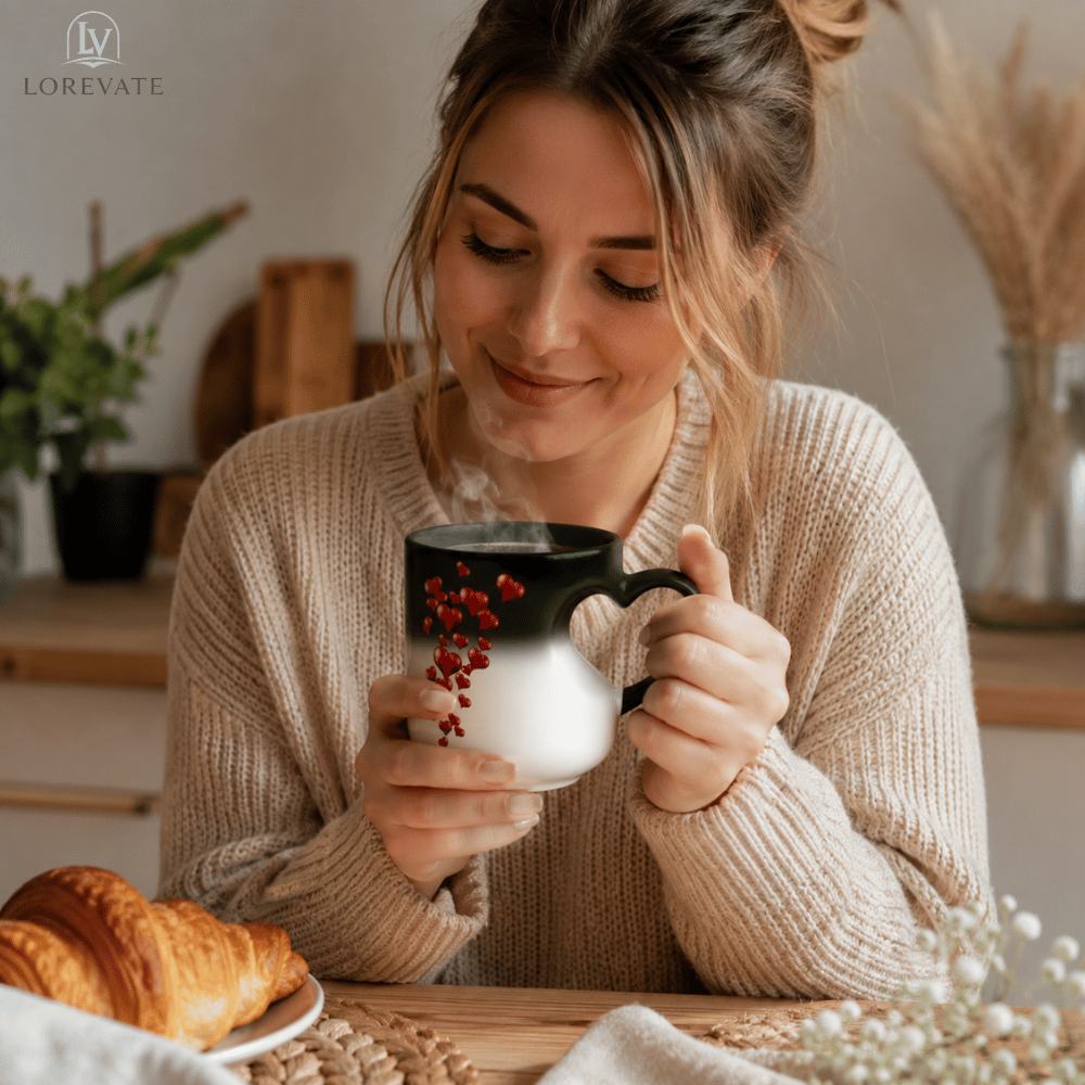 Mug Thermoactive Heart Design Microwave & Dishwasher Safe