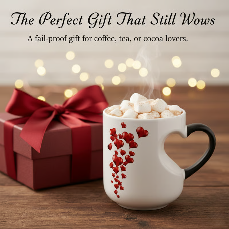 Mug Thermoactive Heart Design Microwave & Dishwasher Safe