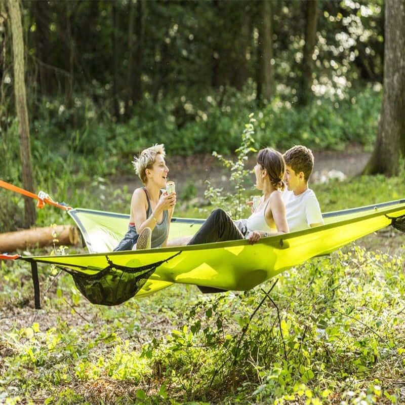 Multi-Person Hammock Triangular 3-Point Suspension Breathable Mesh