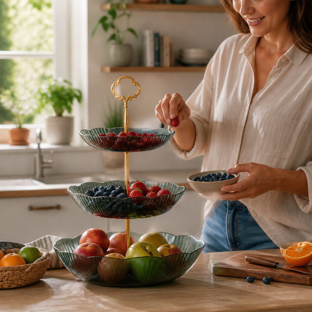 Multi-Tier Open-Frame Countertop Fruit Bowl Organizer