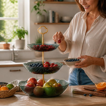 Multi-Tier Open-Frame Countertop Fruit Bowl Organizer