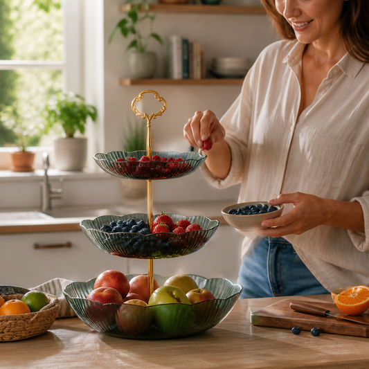 Multi-Tier Open-Frame Countertop Fruit Bowl Organizer