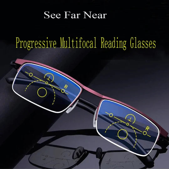 Multifocal Glasses with Auto Vision Correction and Blue Light Protection