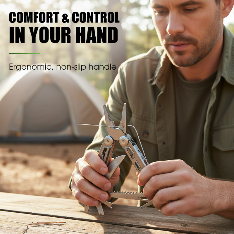 Multitool 12-In-1 Stainless Steel Locking Mechanism