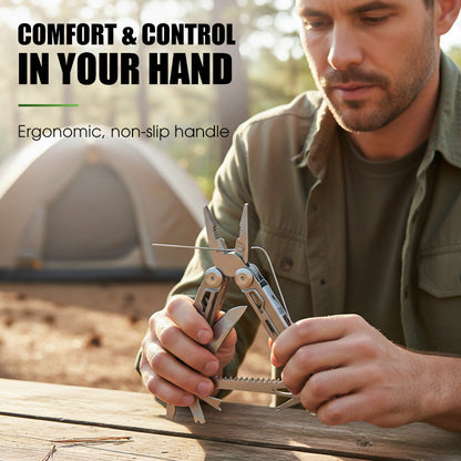 Multitool 12-In-1 Stainless Steel Locking Mechanism