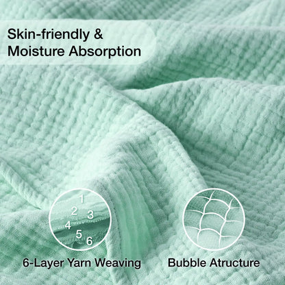 Muslin Throw Blanket Six-Layer Breathable Cotton