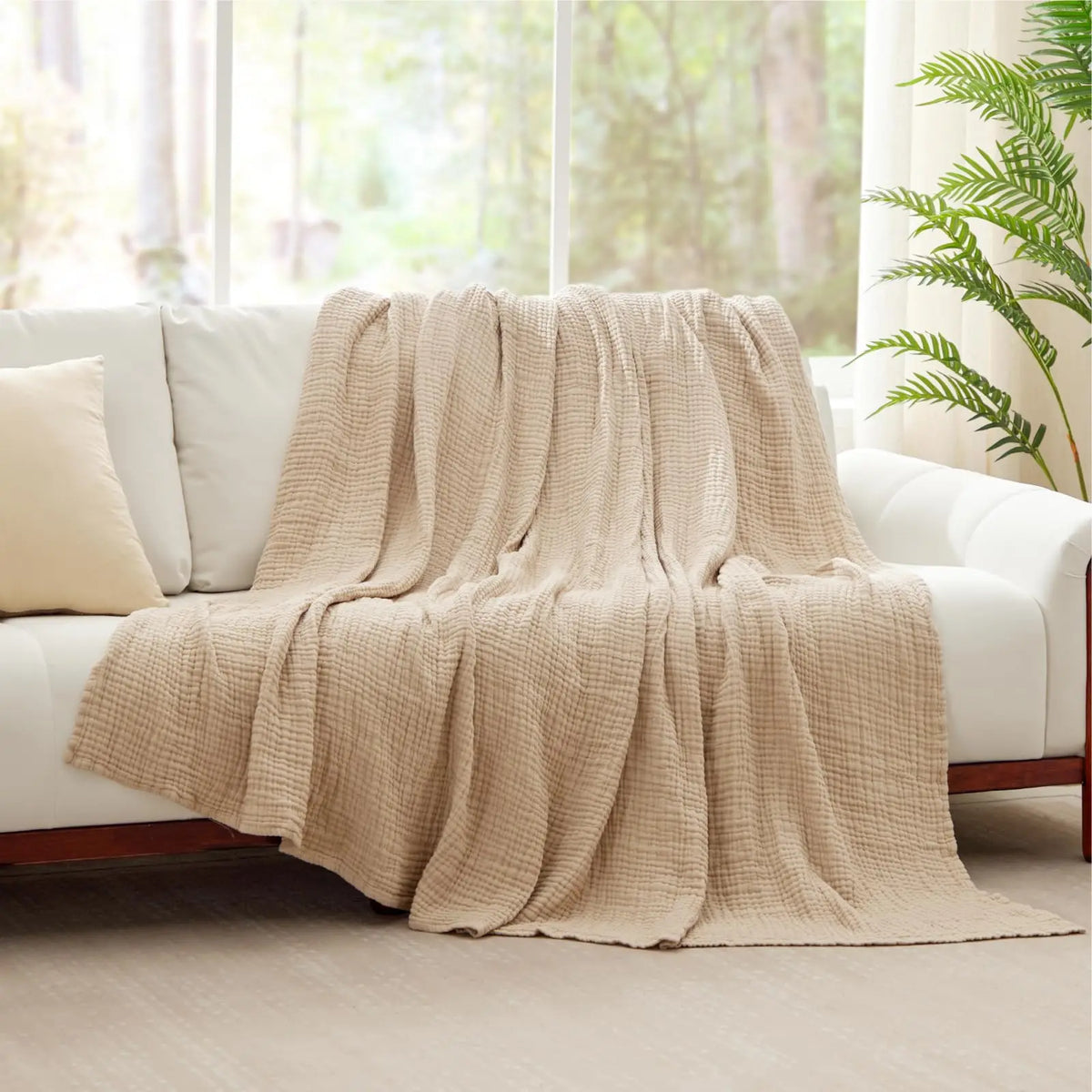 Muslin Throw Blanket Six-Layer Breathable Cotton