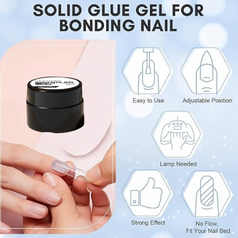 Nail Glue Gel Strong Hold Drip-Free LED & UV Cure