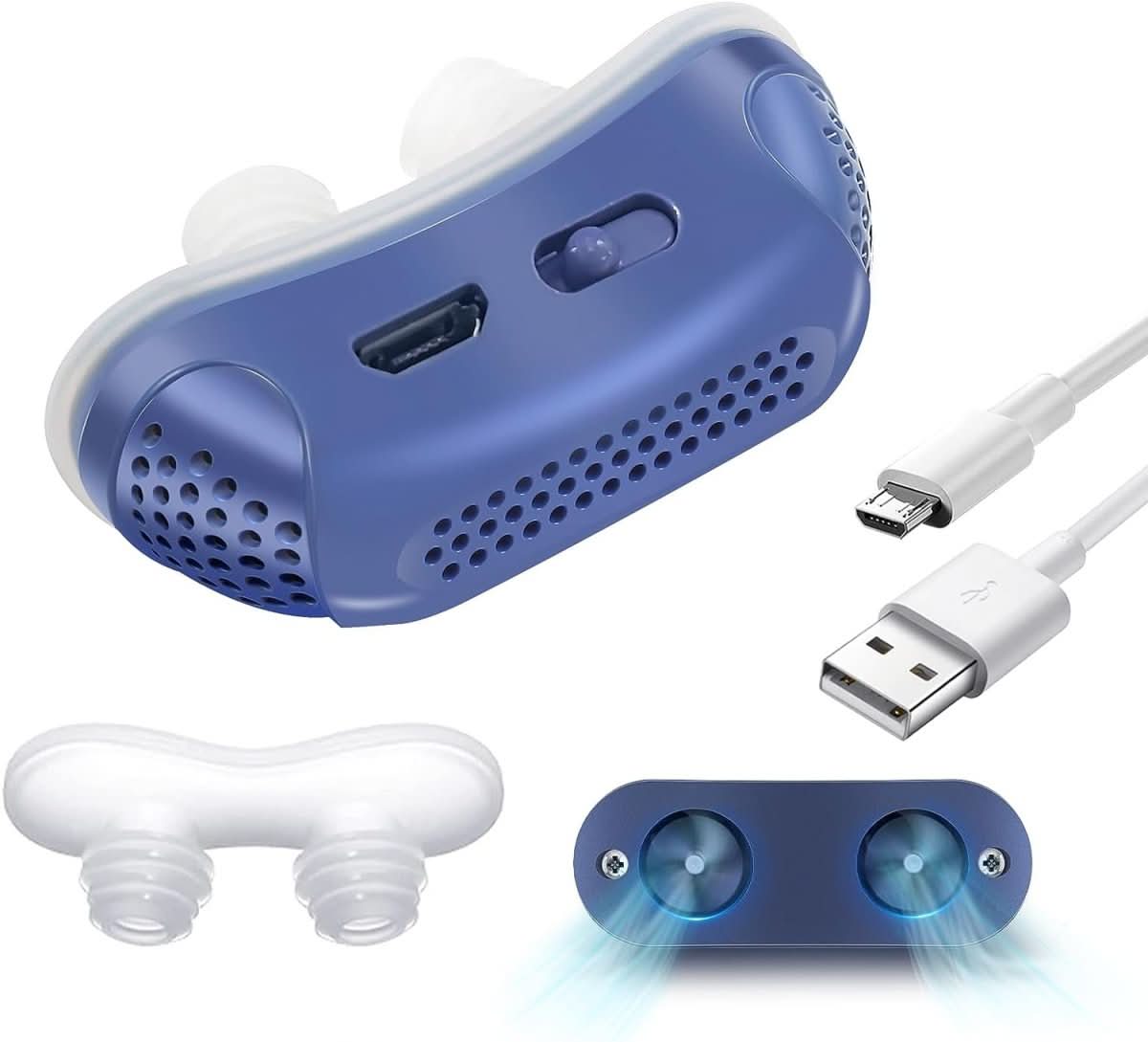 Nasal Insert Anti-Snoring Medical-Grade Silicone USB Rechargeable