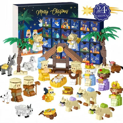 Nativity Advent Calendar 24 Miniature Figurines Reusable Decoration