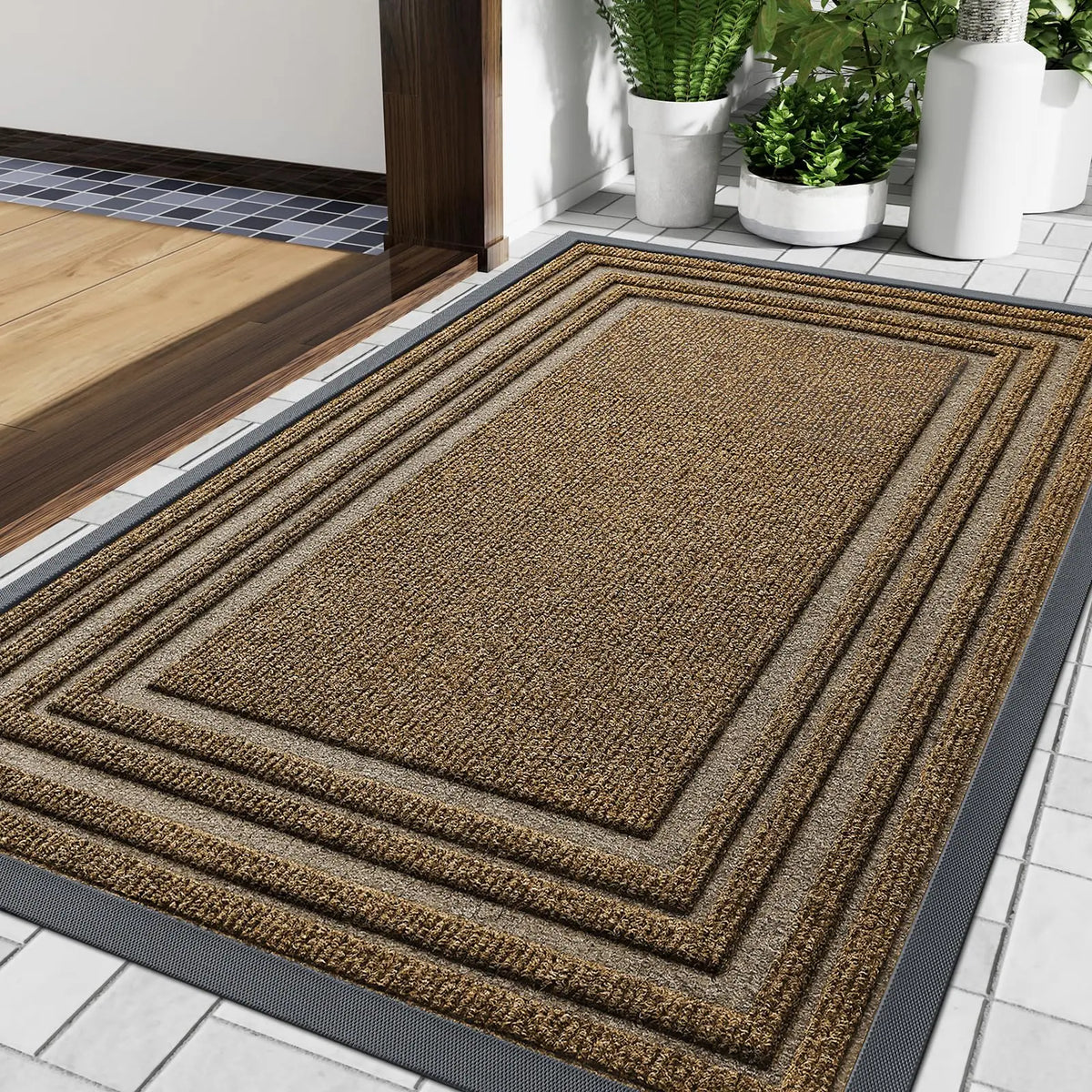 Natural Rubber Non-Slip Door Mat for Both Indoor and Outdoor Use