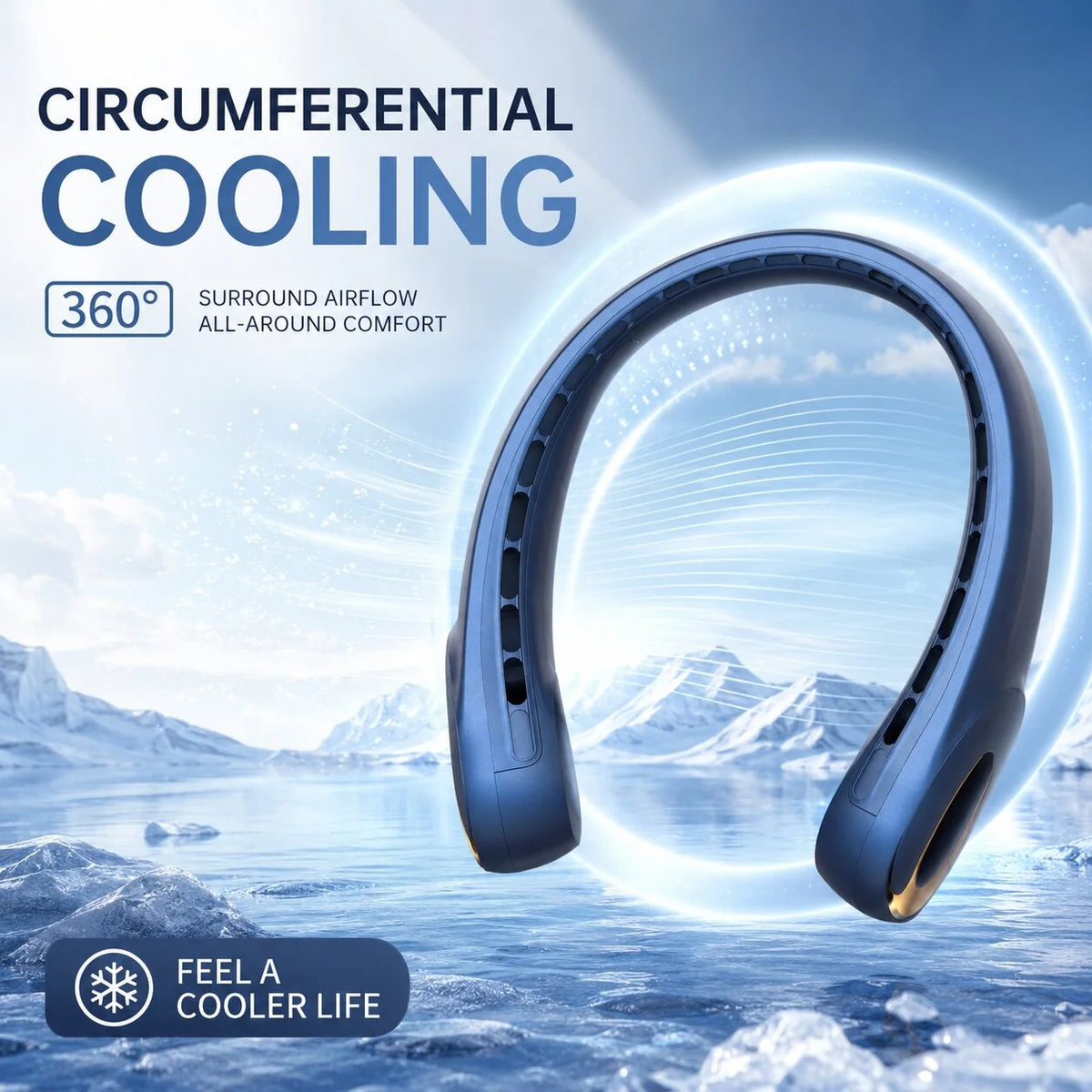 Neck Fan Bladeless USB Rechargeable 3 Speeds