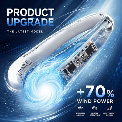 Neck Fan Bladeless USB Rechargeable 3 Speeds