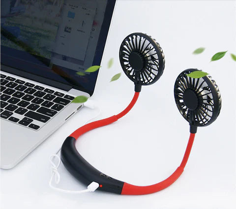 Neck Fan Dual Adjustable Heads USB Rechargeable