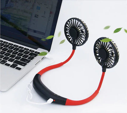 Neck Fan Dual Adjustable Heads USB Rechargeable