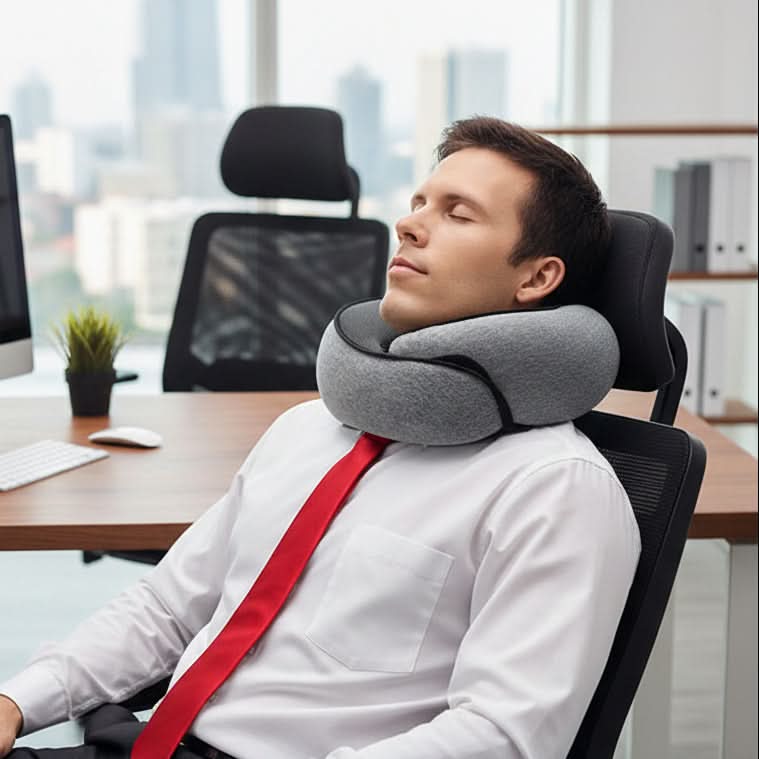 Neck Pillow Adjustable Memory Foam Breathable Fabric