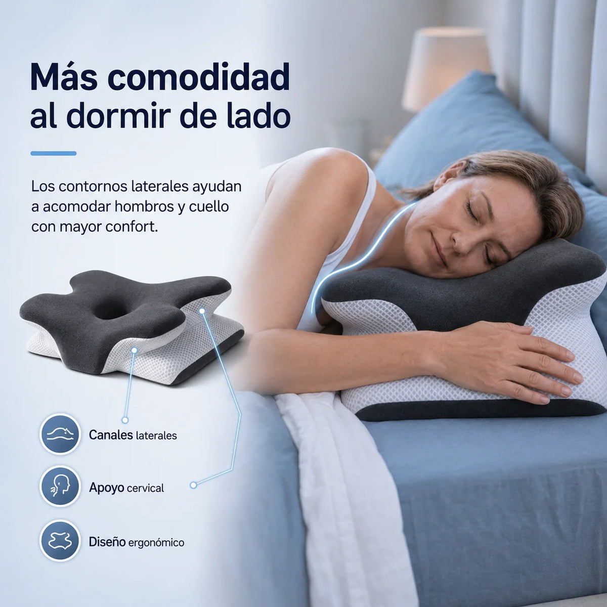 Neck Pillow Adjustable Memory Foam Removable Washable Cover
