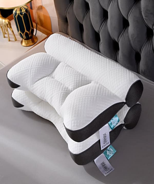 Neck Pillow Memory Foam Ergonomic Ear Cutout & Cooling Cover