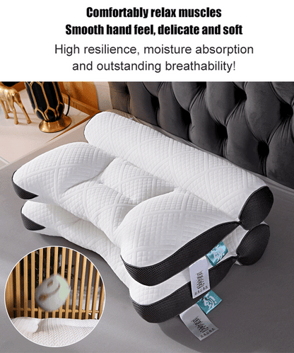 Neck Pillow Memory Foam Ergonomic Ear Cutout & Cooling Cover