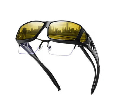 Night Driving Overglasses Polarized Yellow Fits Over Prescription Glasses