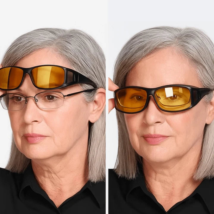 Night Driving Overglasses Polarized Yellow Fits Over Prescription Glasses