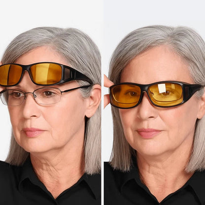 Night Driving Overglasses Polarized Yellow Fits Over Prescription Glasses