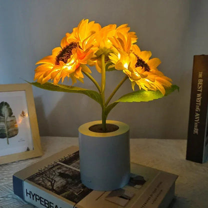 Night Lamp Sunflower Warm LED & USB Rechargeable