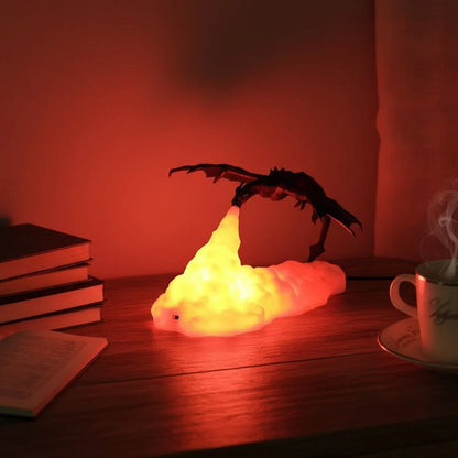Night Light Dragon Fire-Breathing Warm Orange LED Cloud Base