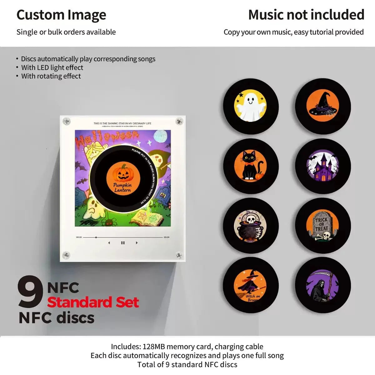 Night Light Magnetic Rotating Vinyl Record NFC-Activated