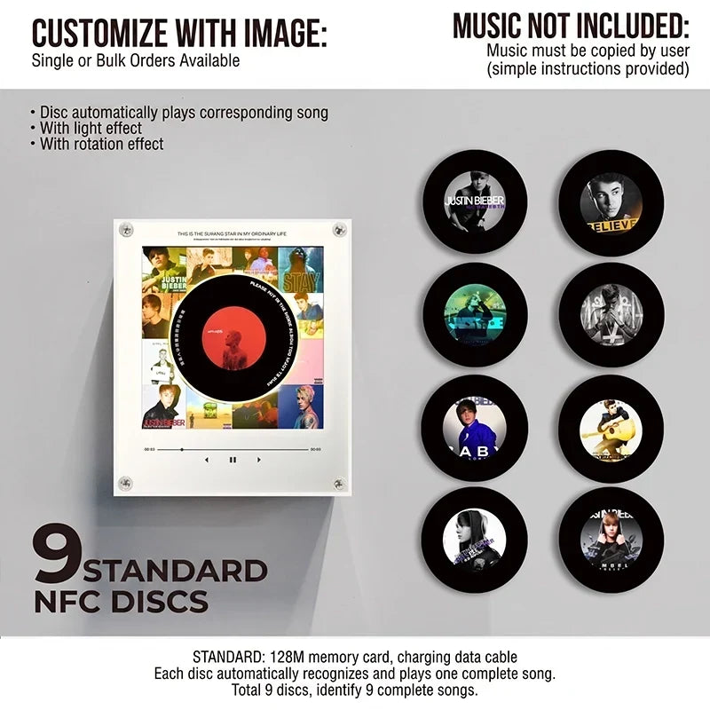 Night Light Magnetic Rotating Vinyl Record NFC-Activated