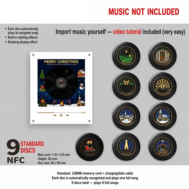 Night Light Magnetic Rotating Vinyl Record NFC-Activated