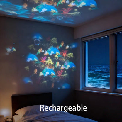 Night Light Projector Rotating LED Themes Rechargeable & USB