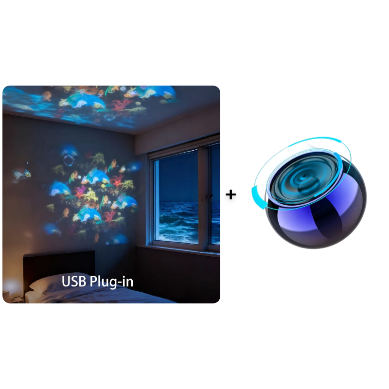 Night Light Projector Rotating LED Themes Rechargeable & USB